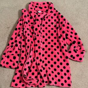 PINK Victoria's Secret Fleece Robe with Black Dots
